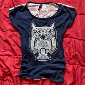 Embroidered owl shirt